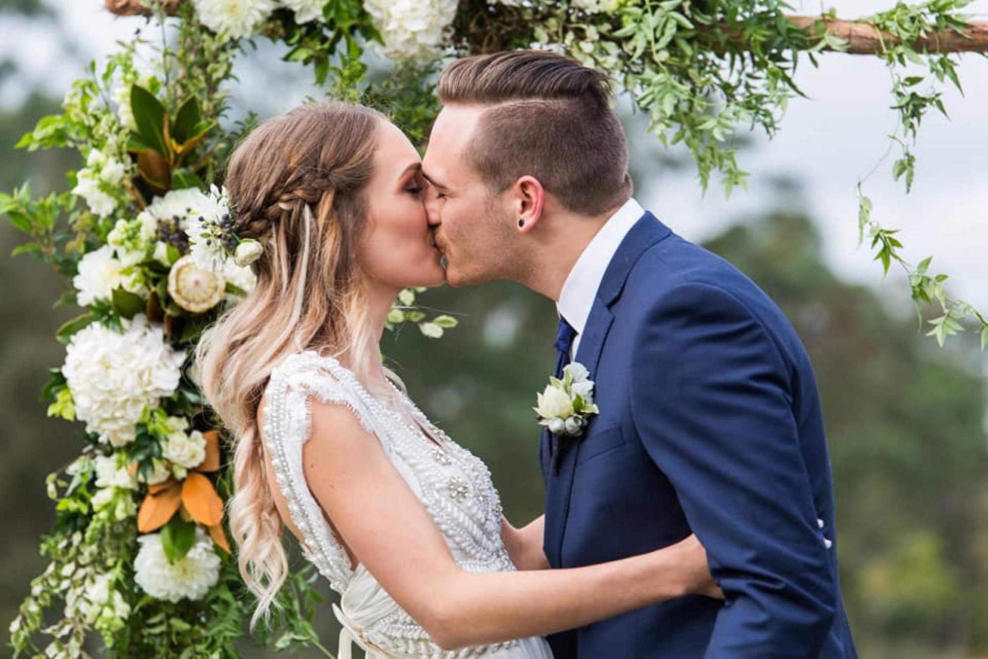 First kiss at the altar